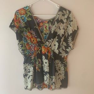 Johnny Was Babydoll Silk Top